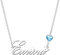 Kraven Damen Kette mit Namen Blauer Geburtsstein-Anhänger Halskette Namenskette Geschenk Personalisiert Damenkette Buchstaben Kette Geschenkidee für Frauen Teenager Mädchen Tochter (Emma)
