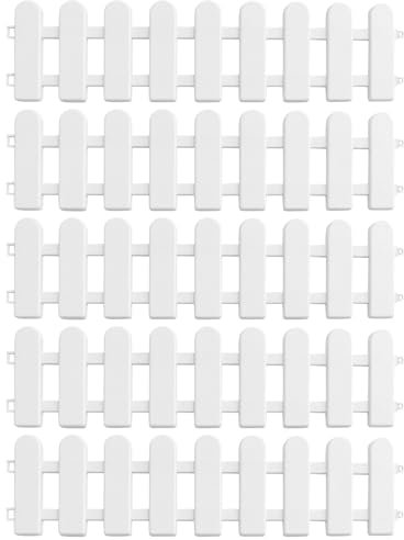 Hanabass 5 Pezzi Mini Fence Da Giardino Esterna, Mini Recinzione per Giardino, Steccato Decorazione Pianta Bonsai, Giardino Delle Fate Mini ornamento da giardino pvc