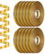 Dooozy 12 Rollen Ringelband Geschenkband Set, 5MM 50M Geschenkbänder für Geburtstag Luftballons Hochzeit Geschenkverpackung Florist Luftballon Schleifen und Saisonale Deko(Lasergold)
