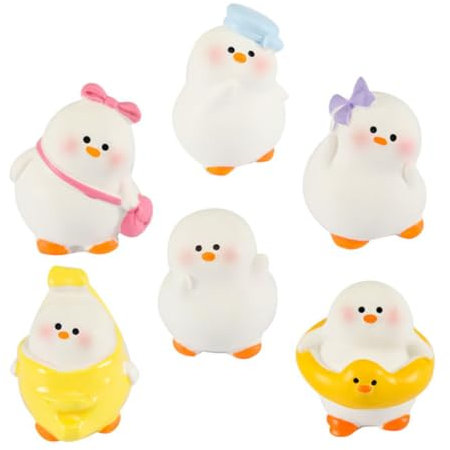 Milisten 6stücke Mini Gans Figurine Realistische Harz Gans Deko Lustige Gartenornamente Für Zuhause Büro Garten Für Terrarium Und Puppenhaus Leicht Beweglich