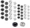 Druckknöpfe zum Annähen 20 Sätze Druckknopf Nähen Druckknöpfe Schwarz Silber aus Metall für Geldbeutel Kleidung Handtasche 8,5mm 12mm