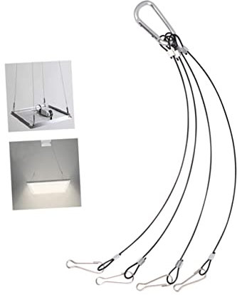 PHENOFICE 4pcs Led Grow Light Rope Hangers Metal Wire Cable 2mm Thick 500mm Long for Indoor Plant Hanging and Gardening Lighting