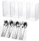 Rainmae Acrylic Cutlery Storage Organizer with 4 Section, Cutlery Utensil Holder Storage Organizer Caddy for Kitchen Countertop Dining Room Home Desk Party Table - Holds Fork, Knife, Spoon, Silverware