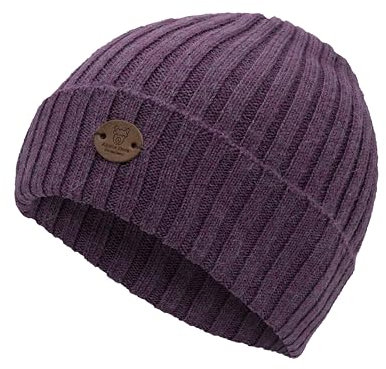 NEU! Alpaka Mütze - 100% Feinste Alpakafaser, Wollmütze Made in EU (Lila)