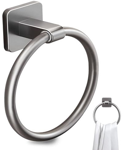 Handtuchring, Badezimmer Handtuchhalter Ohne Bohren Weltraumaluminium Handtuchhalter Ring zum Kleben Wandmontage Badzubehör (Pistole Schwarz)