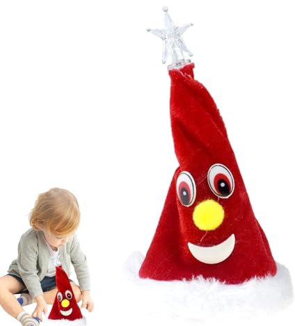 Generisch Tanzende Weihnachtsmannmütze, Tanzender Weihnachtsbaum | Elektrisch Animierte Musik-Weihnachtsmützenverzierung,Lustige -Schaukel-Verzierung, Musik-Weihnachtsmütze Für Gästeunterhaltung
