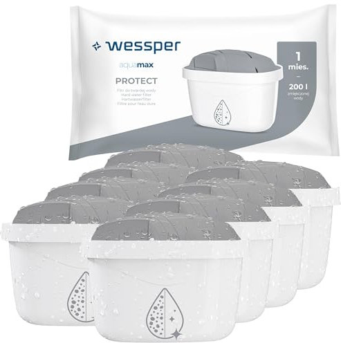 Wessper Wasserfilter für Hartes Wasser | Ersatz für Dafi Unimax Aquaphor A5 BRITA Maxtra+ PHILIPS AWP212/10 Wasserfilter | Wasserfilterkartuschen Reduziert Chlor Kalk | Satz mit 8 Stück
