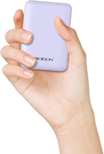 Mini Power Bank Fast Charging 10000mAh Battery Pack USB C Input & Output Portable Charger Portable Battery Bank Compatible with iPhone Smartphones Tablet and More (Purple)
