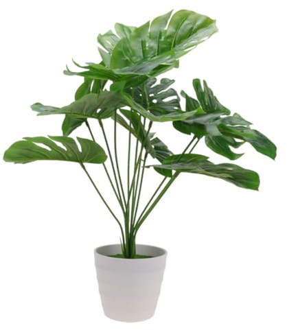 MAGICLULU Artificial Monstera Plant Pot Green Plastic Home Decor Xmas