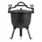Valle Verde Kessel, Feuertopf, Gulaschkessel, Schmortopf, Jagdkessel, Dutch Oven - Auf 3 Füßen, Mit Deckel, Druckventil, Aufhängegriff - Lagerfeuer, Camping, BBQ - Gusseisen, 8L