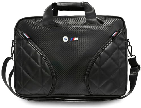 CG MOBILE BMW Carbon Pocket & Metal Logo Tasche 16 Zoll (Schwarz)