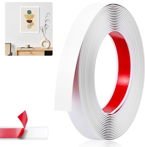 Peel and Stick Moulding Trim Self Adhesive, White Plastic Trim 6m x 2cm | Easy Cut & Install, Matt Finish Edging Strip, Decorative PVC Strip for Tile Edge, Mirror, Door
