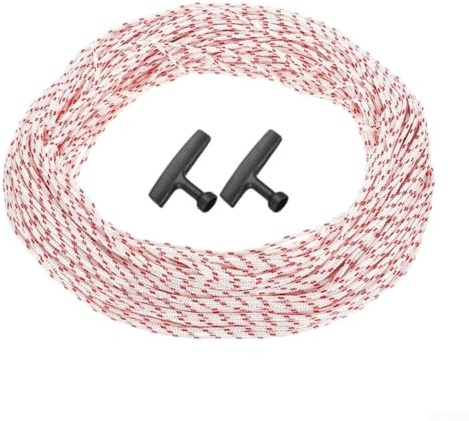 Starterseil, 3/3,5/4/5 mm Durchmesser, 100 m, Zugschnur mit Griff, Polyester-Kabel für Rasenmäher und Kettensäge (5 mm, 100 m lang)