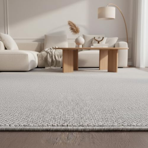 KADIMA DESIGN Kurzflorteppich Unifarben Elegant Pflegeleicht Modern Waschbar Strapazierfähig Langlebig Silber 200x290 cm Wohnzimmer Esszimmer Fußbodenheizung geeignet | CIMA