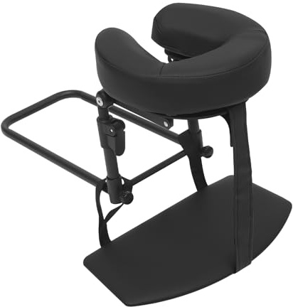 Massage Kopfstütze verstellbar Massageliege Gesicht Wiege Kissen, Höhenverstellbar 14-45 cm, Gesichtswiege mit U-förmigem KissenPlattform für Massagesessel und SPA-Bett (Schwarz)