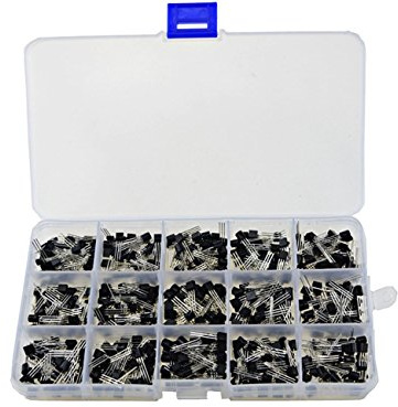 WINGONEER 600PCS 15Values 40-160V 50-600mA NPN PNP Power Transistor Sortiment Verschiedenes Kit 2N2222-S9018 Triode + Kunststoff Box