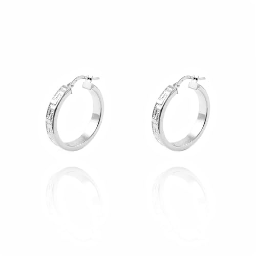 Damen-Ohrringe Creolen 24x4 mm - Weißgold 18 Karat (750) - Geschenkbox - Garantiezertifikat