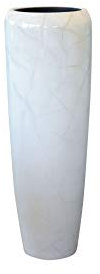 VIVANNO Pflanzkübel Pflanzgefäß Bodenvase exklusiv Cavita Weiß Marmor Hochglanz 34 x 117 cm
