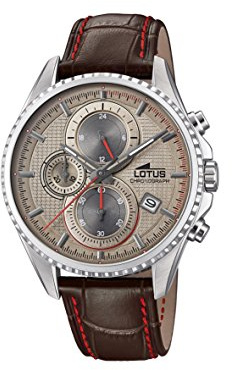 Lotus Watches Herren Chronograph Quarz Uhr mit Lederband 18527/2