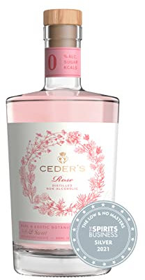Ceder's Pink Rose Non-Alcoholic Distilled Spirit, Pink Blush Drink with Juniper and Hints of Rose and Hibiscus, 50 cl