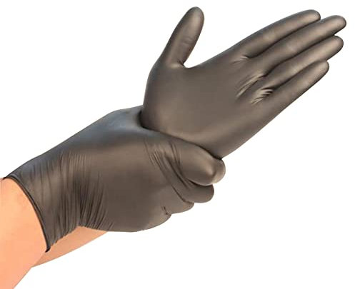 Synguard Nitrile Disposable Gloves Medium Black Powder Free 100 pk - Case of: 1;