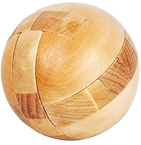 6cm Wooden Puzzle Magical Ball, Lock Brain Teasers Intelligent Toy Ball, Lock Game Puzzles Toy for Adults Kid