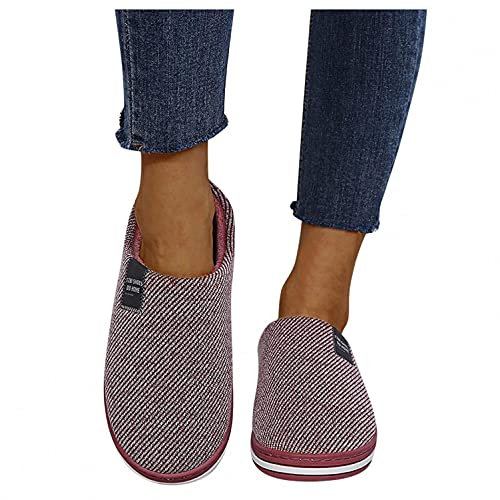 Hausschuhe Damen Flauschige Plüsch Lammfell Geschlossen Winter Warme Pantoffeln Frauen Kuschel Memory Fussbett Hause Slippers rutschfest Feste Sohle Hüttenschuhe Indoor Outdoor
