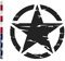 generisch USA Set 2X Star Stern Aufkleber Retro Autoaufkleber, Wandtattoo 283/17 (schwarz matt, 50 x 50 cm)