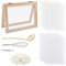 WANDIC Kit de fabricación de papel, molde de madera con cuchara y paño de malla, arte de papel para manualidades (A5)