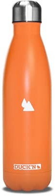Duck'n Bouteille Isotherme Orange Abricot, Bouteille Etanche 500ML, Gourde Isotherme, Bouteille Réutilisable, Bouteille en Acier Inoxydable, Thermos