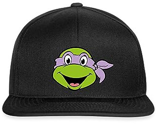 Spreadshirt Teenage Mutant Ninja Turtles Donatello Kostüm Snapback Cap, One Size, Schwarz/Schwarz