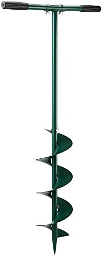 Bakaji Trivella Manuale Altezza 100 cm Punta Elicoidale Spirale Impugnatura Plastica Morbida Trapano Giardinaggio a Mano Escavatore Piante Terra Terreno (Diametro 15 cm)