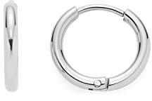 Leonardo Jewels Lilo Beauty's Ohrringe aus Edelstahl 1 Paar, kleine silberfarbene Klapp-Creolen, schlichte Basic-Creolen, Modeschmuck für Damen, 022070