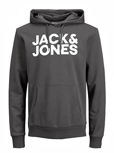 JACK & JONES Men’s Logo Hoodie, S Grey