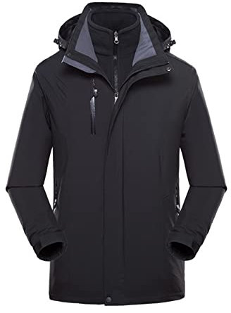 Suncolour Herren 3 in 1 Jacke Herren 3 in 1 wasserdichte Jacke Winter im Freien Fleece Fleece Futtermantel