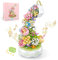 QLT QIAOLETONG Pflanzen Blumen Friends Bauspielzeug Drehbox Musik,Flowers mit LED Licht klemmbausteine Baustein Geschenk für Mädchen 6-12 und Erwachsene Muttertagsgeschenk deko(575PCS)