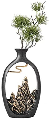 Creativity Chinese Style Feng Shui Wealth Vase Living Room Desktop Decoration Flower Vases for Home TV Wine Cabinet Accessories