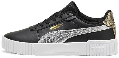 PUMA Damen Carina 2.0 Metallic Shine Sneaker, Black Silver Gold, 40 EU