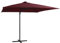 vidaXL Sombrilla jardín voladiza con Luces LED Rojo Burdeos 250x250 cm