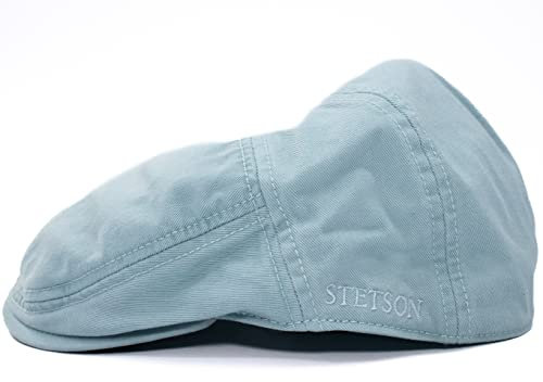 Stetson Paradise Cotton Schiebermütze Flatcaps Baumwollcap (L (58-59 cm) - leichtes blau)