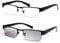 TWINKLE TWINKLE 2 Pack Men' Semi-Rimless Reading Glasses Light Tinted Lens &Clear Lens Reading Sunglasses/Spring Hinge R401 (Black & BlackTintedGrey, +1.75 Magnification)