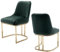 chairus Esszimmerstühle 2er Set Samt Polsterstuhl Esszimmer Küchenstühle mit Gold Metallbeinen Gepolsterte Essstühle für Küche (Grün-2)