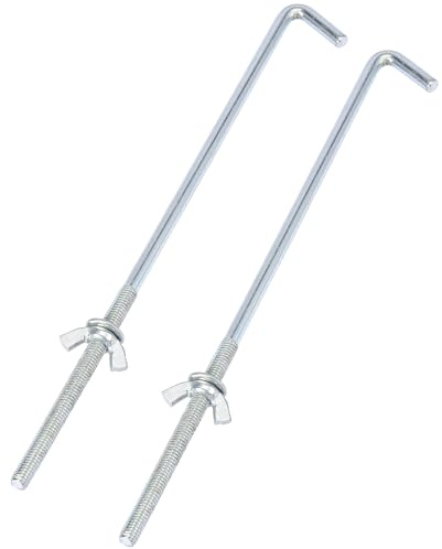 A ABSOPRO 21cm x 0.6cm Car Battery Hook Clamp Bolt Silver Tone(Set of 2) | Battery hook clamp bolt