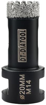 DT-DIATOOL Diamond Core Drill Bit 20mm - Diamond Hole Saw for Porcelain Tile Ceramic Tile Marble Granite M14 Thread