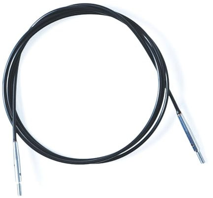 KnitPro - KnitPro Acero Inoxidable Negro/Plata 360° Swivel Cable Intercambiable para Aguja de 150cm con Tapas Finales y Cable Key - 1 Conjunto