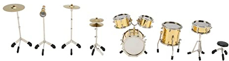 Mini Drum Set, Mini Drum Model,8 Pcs Mini Drum Kit Model Metal Attractive Decorative Vivid Style Dollhouse Instruments Model for Decoration Ornaments for Musicians Drummer Desktop