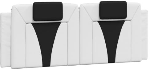 vidaXL Kopfteil-Kissen Viana Weiß und Schwarz 140 cm Kunstleder