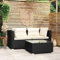 Youuihom Terrassen-Salon-Set Lounge Möbel Outdoor Patio Talk Set3-tlg. Garten-Lounge-Set mit Auflagen Schwarz Poly Rattan Geeignet für Rasen, Swimmingpool, Balkon, Veranda