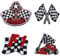 CYWQ Aufbügel Patches, Aufnäher zum Aufbügeln, karierte Rennflagge, schwarz und weiß, F1-Rennflagge, bestickte Aufbügelbilder für Taschen, Hut, Jeans, Jacke, Biker, Motorrad, zum Aufnähen, 4 Stück