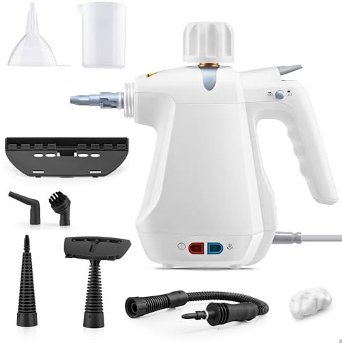 Warmiehomy Handheld Steam Cleaner, Multi Purpose Steam Cleaner with 9-Piece Accessories, Home Mini Hand Held Steamer, Portable Steam Cleaners for Sofa, Bathroom, Kitchen, Floor, Window, Carpet